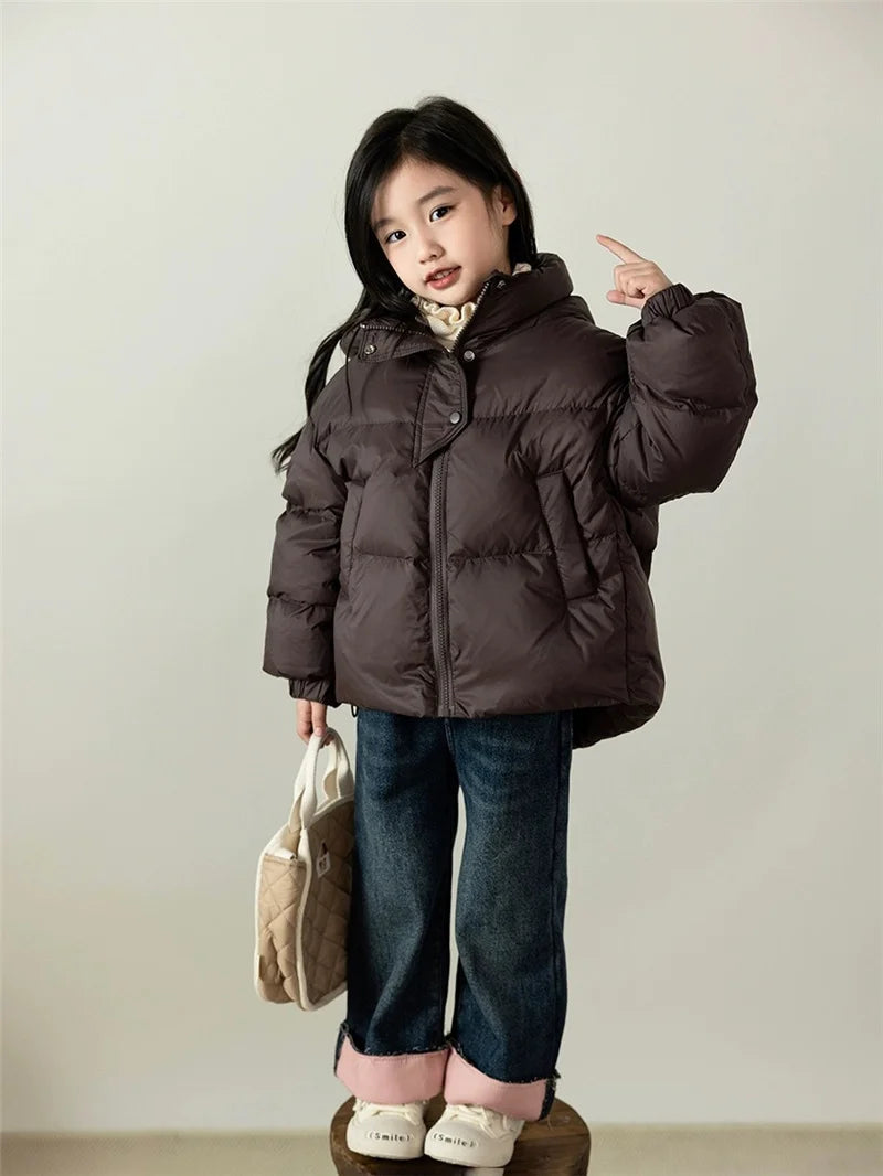 Kids Puffer Jacket with Hood, Cotton-Padded Winter Coat for Boys and Girls Ages 3-12, Everyday Fall and Cold-Weather Outerwear