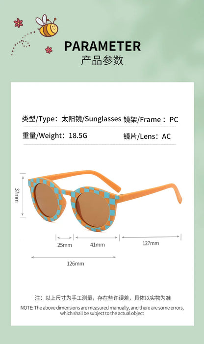 Kids Retro UV400 Sunglasses for Boys and Girls Ages 2-8, Colorful Fashion Shades in Assorted Frame Styles for Summer Outings and Family Photos