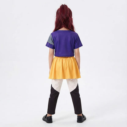 Girls Cosplay Costume Set for Halloween, Dance Performances and Dress-Up with Jacket, T-Shirt and Shorts or Top-and-Pants Outfit Options