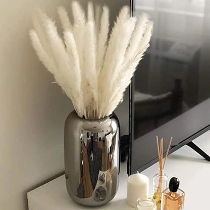 Dried Pampas Grass Bouquet, Natural Decorative Flowers and Bunny Tail Grass for Boho Vase Styling, Home Displays, Weddings and Party Decor