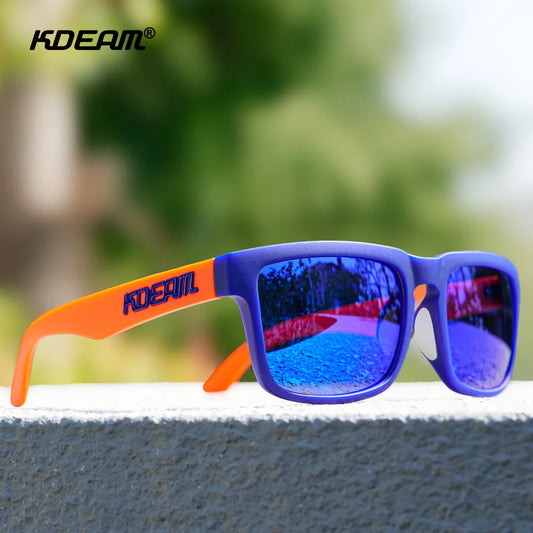 Kids Square Polarized Sunglasses by KDEAM, Lightweight TR90 Frames with Silicone Nose Pads for Boys and Girls Outdoor Play and Travel