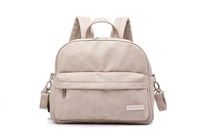 Diaper Bag Backpack by Soboba with Front Zipper Pocket, Top Carry Handle and Solid Color Styling for Baby Care Essentials and Everyday Outings