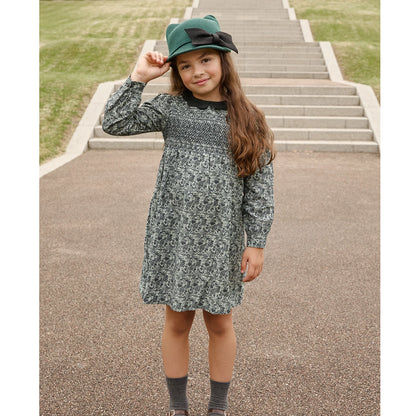 Forest Print Sibling Matching Outfits with Girls Cotton Smocked Dress Options, Boys Embroidered Knit Sweaters and Plaid Pants for Family Photos
