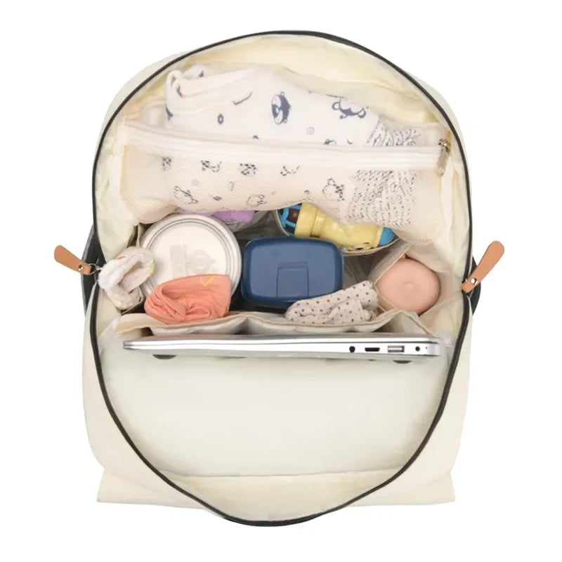 Flap-Top Diaper Backpack with Front Storage Pockets, Two Stroller Hooks and 53 x 34 cm Changing Mat for Baby Essentials and Everyday Parent Outings