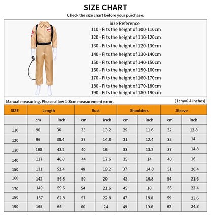 Kids Ghostbusters Inspired Costume with Clothing Style and Backpack Options for Halloween, Carnival, Movie-Themed Parties and Cosplay