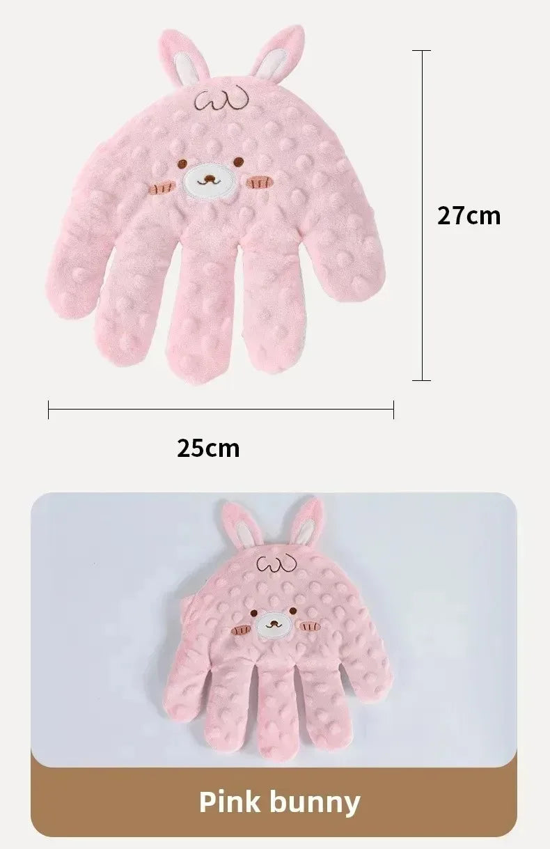 Hand-Shaped Remote Control Plush Toy with Animal Face, Rechargeable Inner Core, Adjustable Settings and Charging Cable for Adult-Operated Use