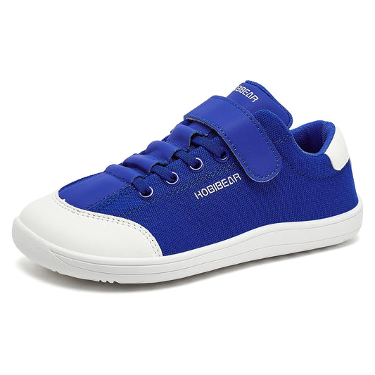 Wide Toe Box Kids Barefoot Shoes by HOBIBEAR, Zero-Drop Rubber Sole Sneakers with Adjustable Strap and Breathable Fabric for Boys and Girls