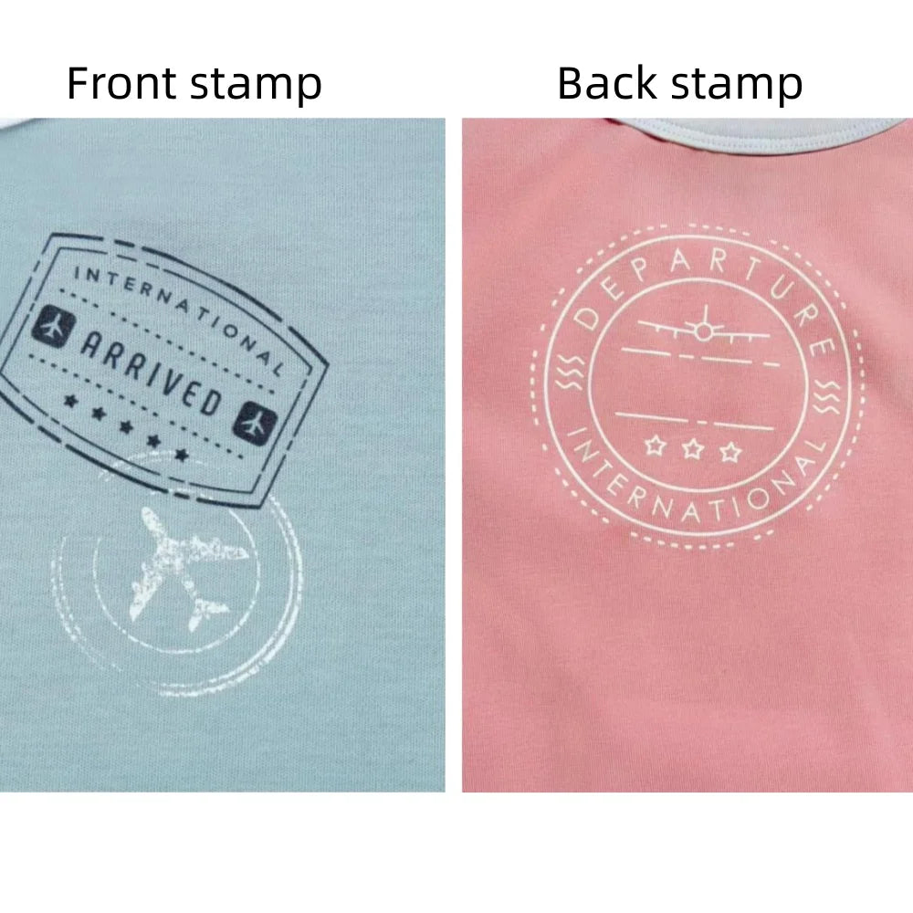 Kids Ringer Matching Outfits in Cotton Jersey with Stamp Graphics, Contrast Trim Dresses, Tees, Shorts and Baby Sets for Summer Photos