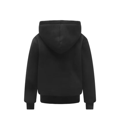 Kids Lined Zip-Up Hoodie with Plush-Textured Interior, Hood and Front Pockets, Boys and Girls Fall Winter Jacket for Everyday Layering