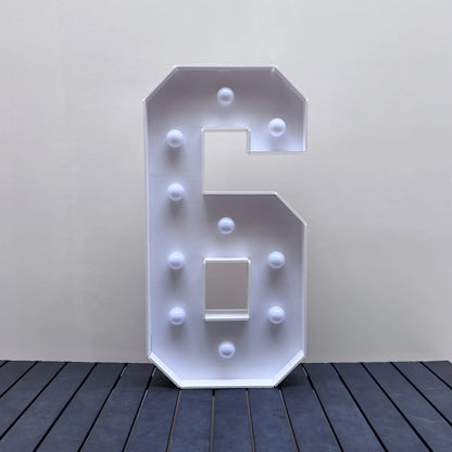 Light Up Marquee Numbers, 73 cm White KT Board Frames with Lights and Support Brackets for Birthday Backdrops and Anniversary Displays