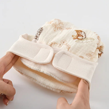 Baby Wrap Cloth Diaper with Adjustable Waist Tabs, Reusable Cotton Nappy in Animal and Rainbow Prints, Single-Piece Infant Changing Essential