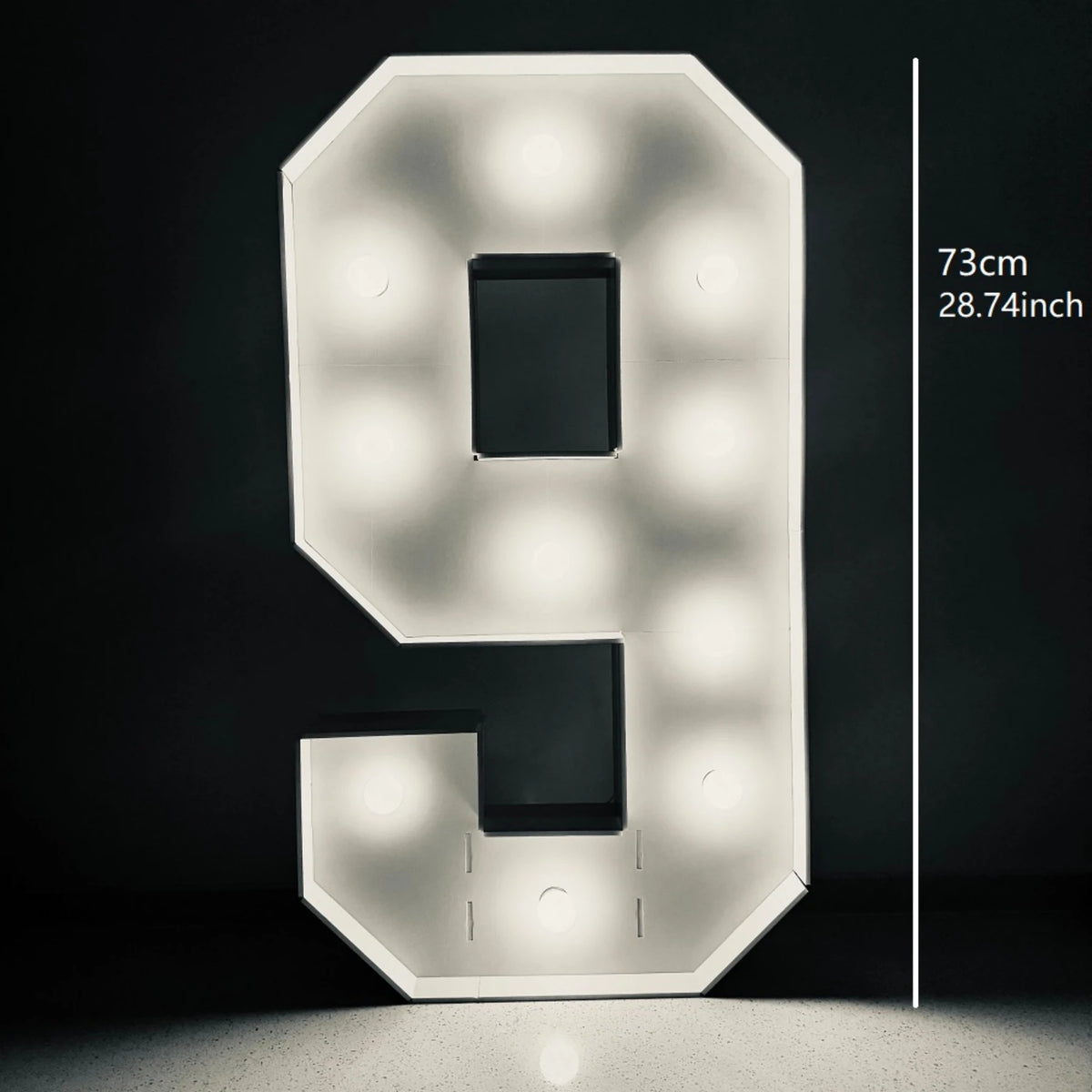 Light Up Marquee Numbers, 73 cm White KT Board Frames with Lights and Support Brackets for Birthday Backdrops and Anniversary Displays