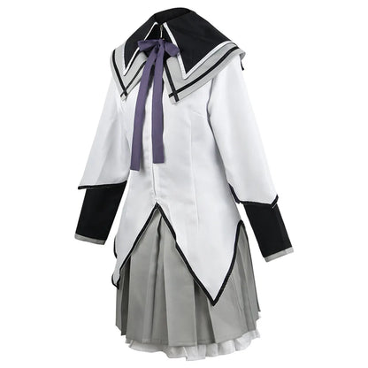 Homura Akemi Costume Set with Coat, Skirt, Bows and Stockings, Anime Cosplay Uniform with Optional 100 cm Wig for Halloween and Conventions