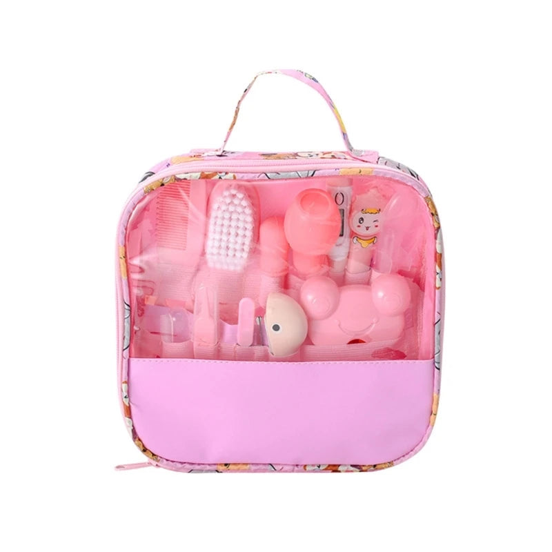 Newborn Grooming Essentials Kit with Zippered Storage Case, Baby Hair and Nail Care Tools in Blue or Pink, 8, 10 or 13-Piece Options