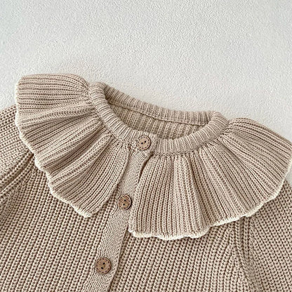 Baby Girl Knit Cardigan Sweaters with Long Sleeves, Korean-Style Infant and Toddler Layering Coats in Multiple Designs, Sizes 3M to 3T