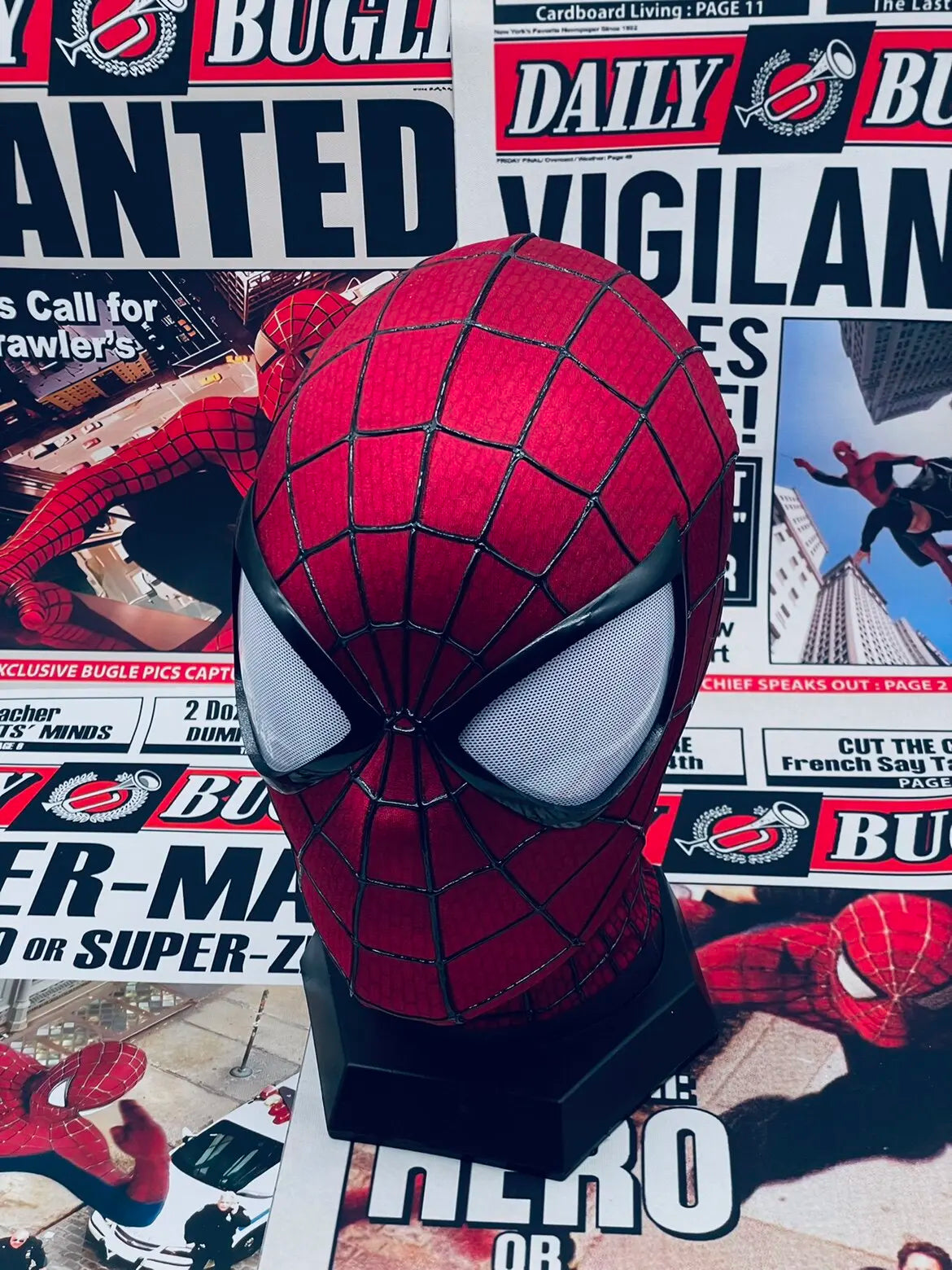 Spider-Man Cosplay Mask, Handmade Garfield-Version Inspired Collectible for Costume Photos, Halloween Events and Superhero Fan Birthday Gifts