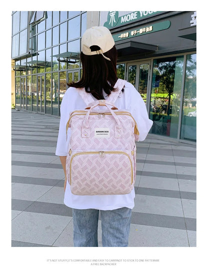 Convertible Diaper Bag Backpack with Fold-Out Changing Area and Stroller Hooks, 30 x 20 x 40 cm Baby Essentials Organizer for Parents