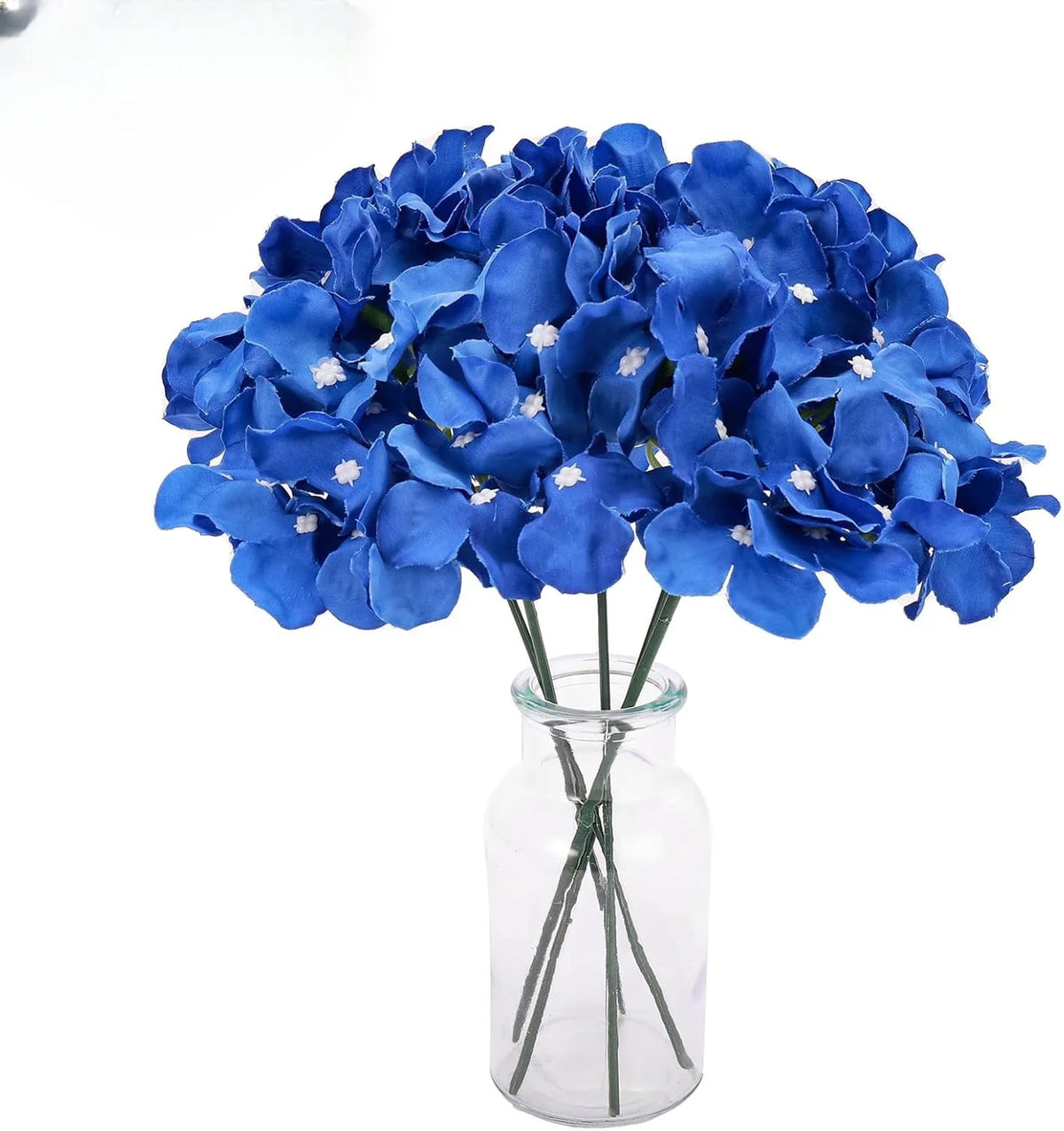 Silk Hydrangea Flower Heads, 25-Piece Artificial Flowers with Flexible Stems for DIY Wedding Centerpieces, Baby Shower and Home Party Decor