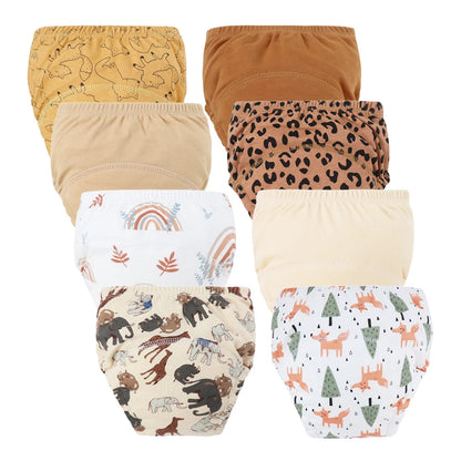Washable Potty Training Pants Multipack, 4 or 8 Reusable Toddler Underwear Briefs with Printed Designs for Daytime Toilet Learning, Sizes S-XL