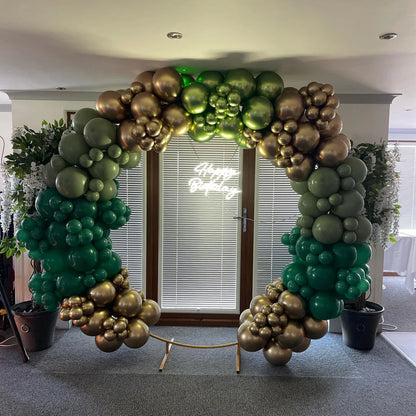 Green and Gold Balloon Garland Kit, 99-Piece Balloon Arch Decorations for Baby Showers, Gender Reveals, Birthdays, Weddings and Engagement Parties