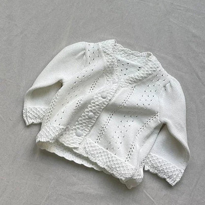 Infant Girl Sweater Cardigan with Long Sleeves, Button-Front Knit Layering Coat in Multiple Styles for Fall Outfits, Sizes 3M to 3T