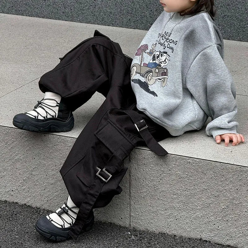 Toggle-Lace Kids Winter Boots with Padded Collars and Chunky Tread Soles, Boys and Girls Snow-Style Ankle Shoes in Four Colors, Sizes 26-37