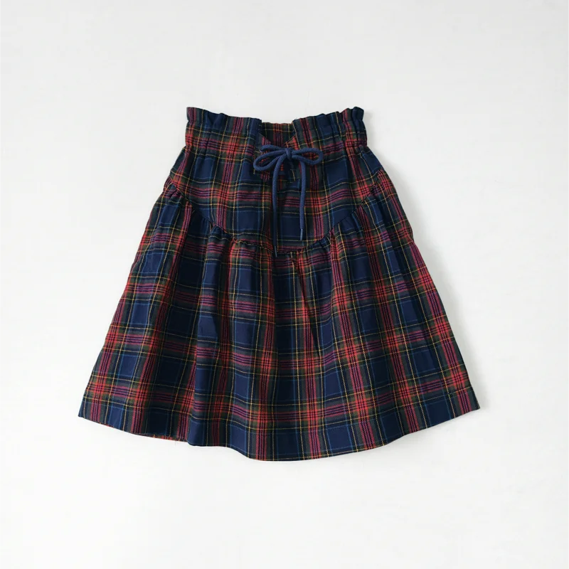 Navy Tartan Sibling Matching Outfits, 100% Cotton Plaid Jumper Dresses, Teen Skirts, Baby Rompers and Coordinating Boys and Girls Tops