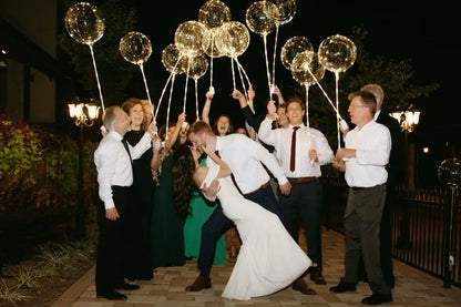 LED Light Up Balloons with Batteries and Clear Bobo Balloon Design, 10-100 Set Options for Wedding Receptions, Proposals and Birthday Party Decor