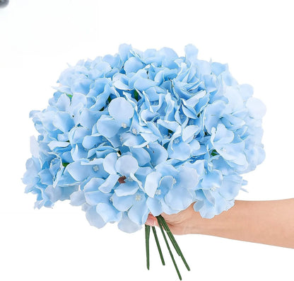 Silk Hydrangea Flower Heads, 25-Piece Artificial Flowers with Flexible Stems for DIY Wedding Centerpieces, Baby Shower and Home Party Decor