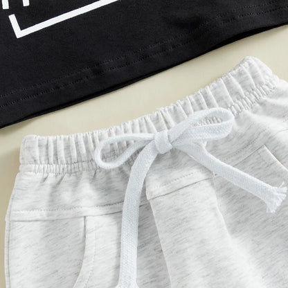 Baby Boys Graphic Shorts Set with Pretty Fly for a Little Guy T-Shirt and Elastic Waist Shorts, Cotton Blend Summer Outfit, Sizes 6M-3T
