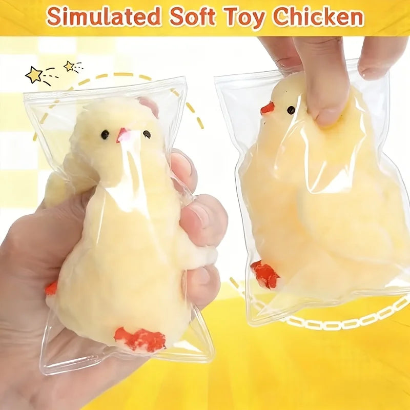 Chick Squishy Toy, 1-Piece Yellow Slow-Rebound Animal Squeeze Fidget for Tactile Play, Easter Basket Gifts, Birthday Favors and Classroom Prizes