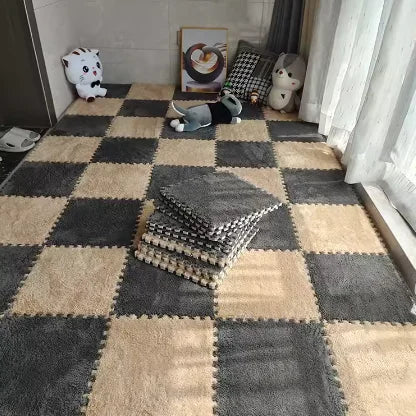 Interlocking Carpet Floor Tiles, Plush 30 cm EVA Foam Puzzle Squares with 1 cm Cushioning for Nursery Corners and Kids Indoor Playrooms