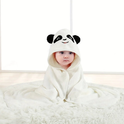 Animal Hooded Baby Towel in Soft Coral Fleece, Newborn Bath Wrap with Six Cute Character Styles for After-Bath, Pool and Beach Drying