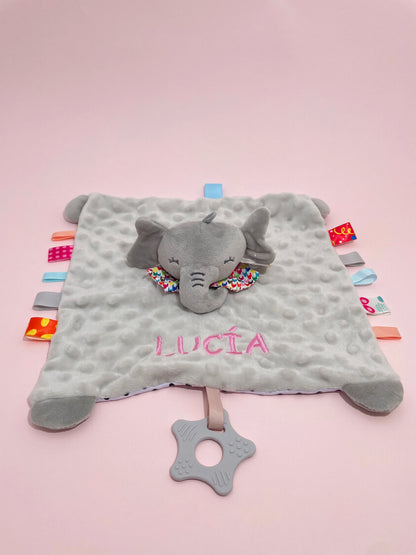 Embroidered Name Baby Blanket and Animal Comforter Options, Personalized Minky Bubble-Texture Keepsake with Single-Item and Two-Piece Gift Choices