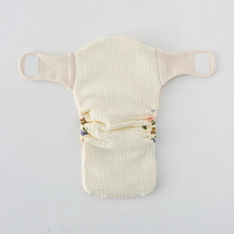 Baby Wrap Cloth Diaper with Adjustable Waist Tabs, Reusable Cotton Nappy in Animal and Rainbow Prints, Single-Piece Infant Changing Essential