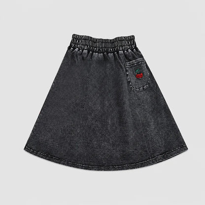 Black Denim Family Matching Outfits with Embroidered Details, Girls Dresses and Skirts, Boys Shirts and Baby Sets for Sibling Photos