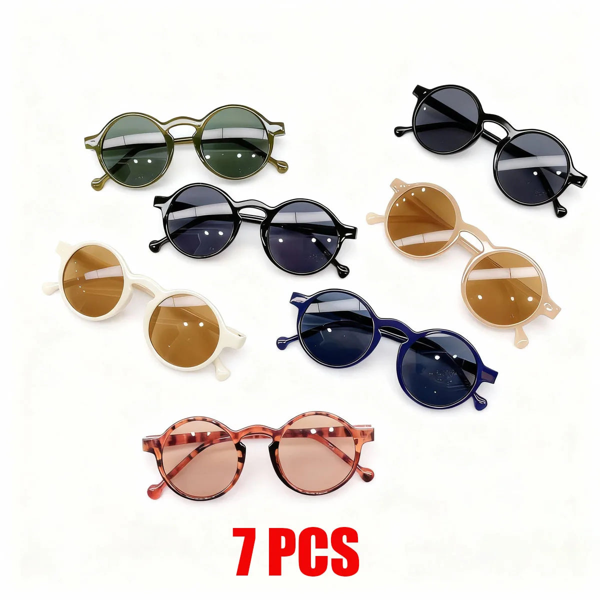 Kids Retro UV400 Sunglasses for Boys and Girls Ages 2-8, Colorful Fashion Shades in Assorted Frame Styles for Summer Outings and Family Photos