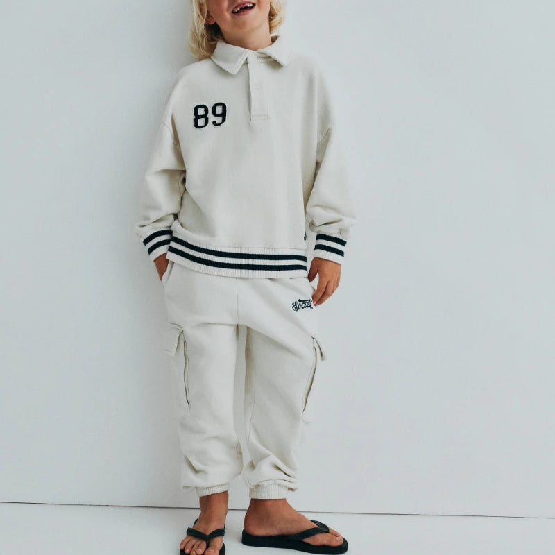 Kids Graphic Sweatshirts and Shorts Clothing Options, Colorful Letter Print Crewneck Tops and Casual Bottoms for Boys and Girls in Sizes 2Y-12Y