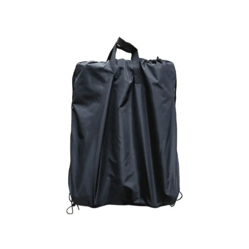 Stroller Gate Check Bag in Black Oxford Cloth with Drawstring Closure and Carry Handles, Foldable Travel Storage Cover for Compact Strollers