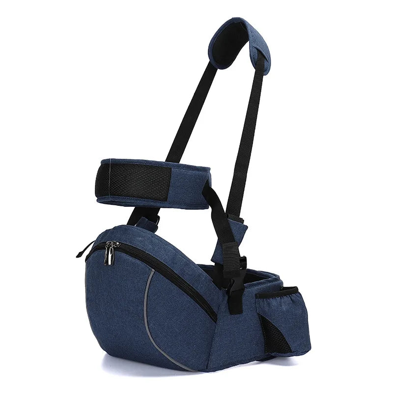 Baby Hip Seat Sling with Padded Shoulder Strap, Contrast Trim and Zipper Storage Pockets, Waist Seat Carrying Accessory in Multiple Colors