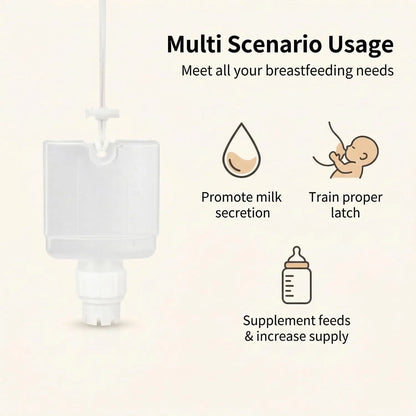 Supplemental Nursing System with Milk Collection Bottle and Feeding Tube, Polypropylene Breastfeeding Aid Kit for Assisted Feeding Routines
