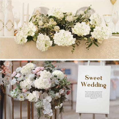 Silk Hydrangea Flower Heads, 25-Piece Artificial Flowers with Flexible Stems for DIY Wedding Centerpieces, Baby Shower and Home Party Decor