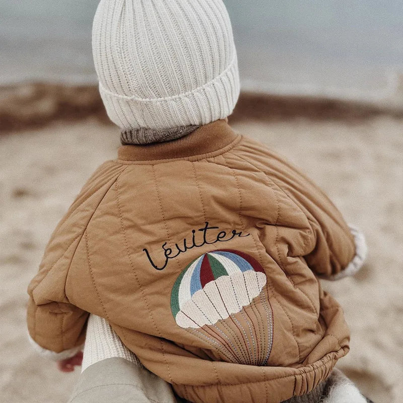 Toddler Quilted Jacket with Zip Front, Cotton Material and Ribbed Cuffs, Kids Everyday Outerwear in Multiple Colors, Sizes 12-18M to 6-7T