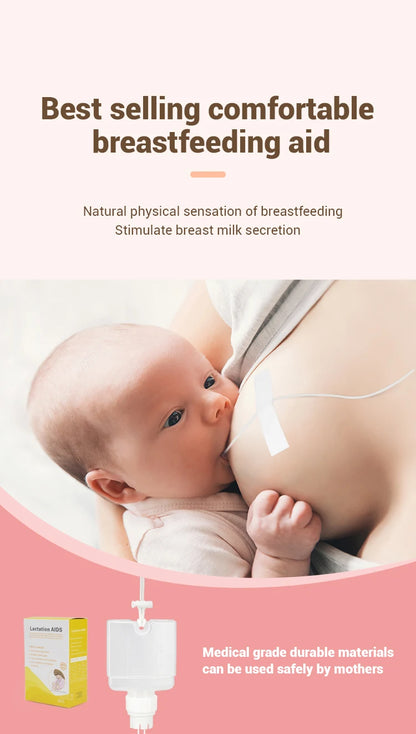 Supplemental Nursing System with Milk Collection Bottle and Feeding Tube, Polypropylene Breastfeeding Aid Kit for Assisted Feeding Routines