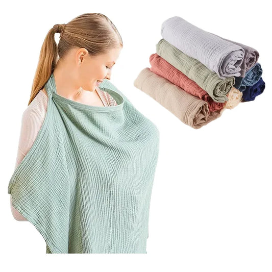 Cotton Muslin Breastfeeding Cover for Moms | Nursing Privacy Apron in Multiple Colors for Feeding Baby During Outings and Everyday Routines