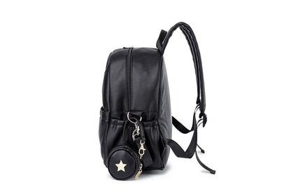 PU Diaper Bag Backpack with Zippered Storage and Front Pockets, 34 x 14 x 32 cm Baby Essentials Organizer for Parents and Everyday Outings