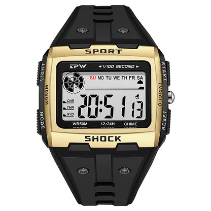 Colorful Link Digital Watch, Kids Block-Inspired Wristwatch with LED Backlight, Adjustable Plastic Band, Alarm, Calendar and Stopwatch for Daily Wear