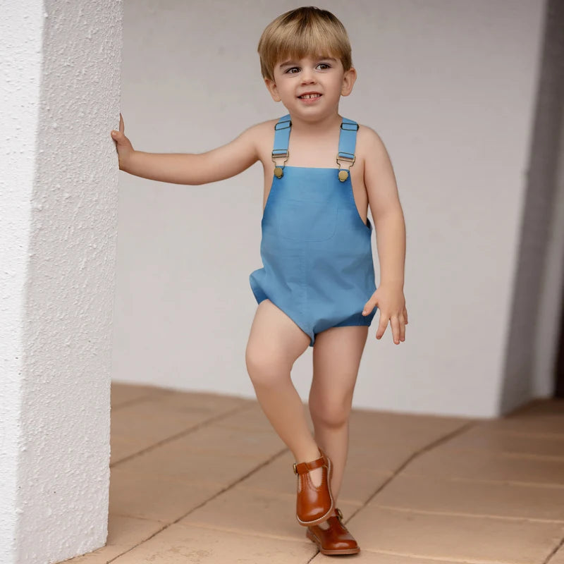 Peach and Blue Sibling Matching Outfits, Cotton Girls Collared Dresses, Boys Shirts and Shorts, Baby Rompers and Toddler Two-Piece Clothing