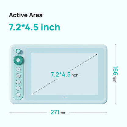 Digital Drawing Tablet Parblo Intangbo X7, 7.2 x 4.5 Inch Pen Tablet with Battery-Free S01 Stylus and 8192 Pressure Levels for Android