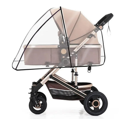 Transparent Stroller Rain Cover with PVC or Zippered EVA Options, Clear Pram Weather Shield with Ventilation Holes for Rainy-Day Family Outings